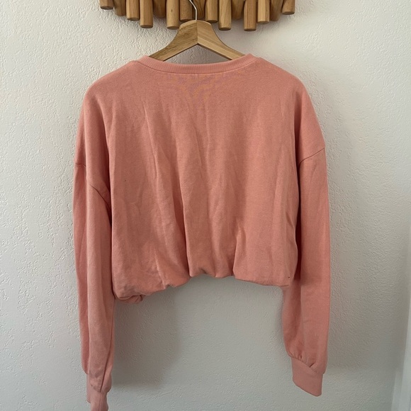 Women's Bubble Hem Sweatshirt Wild Fable Cropped Sweatshirt Size M Medium Coral - Picture 4 of 8
